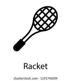 A net type racket attach with wooden stick depicting tennis racket