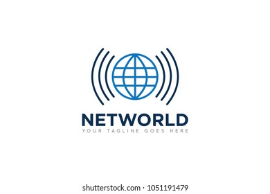 net world logo and wifi icon Vector design Template. Vector Illustrator Eps.10