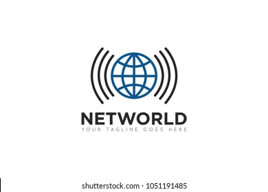 net world logo and wifi icon Vector design Template. Vector Illustrator Eps.10
