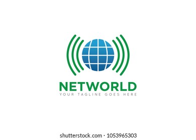 net world logo and wifi icon Vector design Template. Vector Illustrator Eps.10