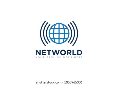 net world logo and wifi icon Vector design Template. Vector Illustrator Eps.10