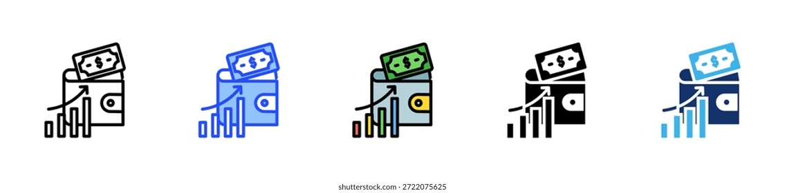 Net Worth Icon-Sammlung mit mehreren Stilen
