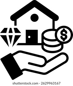 Net Worth Icon Mixed Vector Illustration