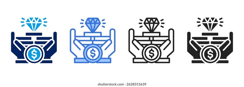 Net Worth Icon Set Different Style Collection