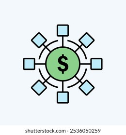 Net Worth icon vector art image.