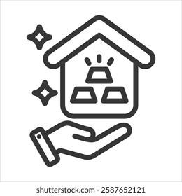 Net Worth Outline Icon Vector Illustration