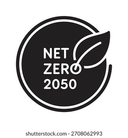 Concepto de diseño de icono de cero emisiones netas 2050 que simboliza la neutralidad de carbono Objetivo climático Objetivo ambiental Objetivo de sostenibilidad