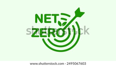 Net zero by 2050, carbon neutral. Net zero greenhouse gas emissions target Long-term climate-neutral strategy Vector illustration