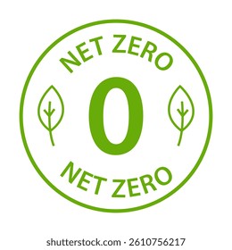 net zero carbon footprint icon vector emissions free  no atmosphere pollution CO2 neutral stamp for graphic design, logo, website, social media, mobile app, UI