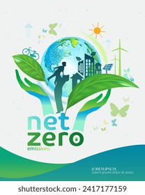 Net zero and carbon neutral concept.