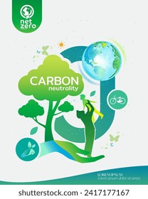 Net zero and carbon neutral concept.