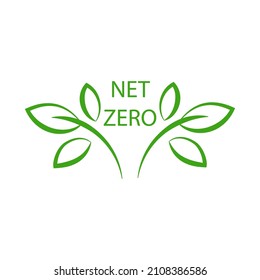 Net Zero, Carbon Neutral Label, Icon. Vector Sign