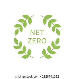 Net zero, carbon neutral label.  Vector design, isolated on white background.