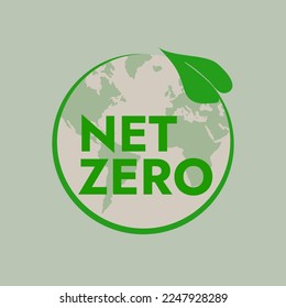 Icono de símbolo de redondeo neutro de carbono neto cero. Ilustración del vector
