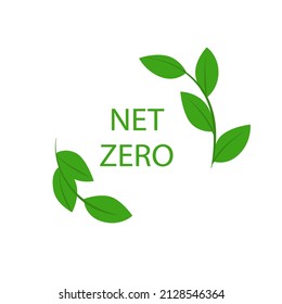 Net zero, CO2 neutral green icon. Eco friendly isolated sign. Vector