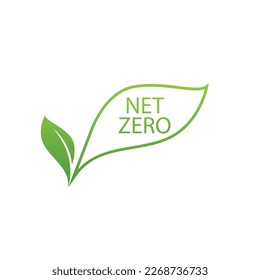 Net zero, CO2 neutral green icon. Eco friendly isolated sign. Vector