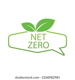 Net zero, CO2 neutral green icon. Eco friendly isolated sign. Vector