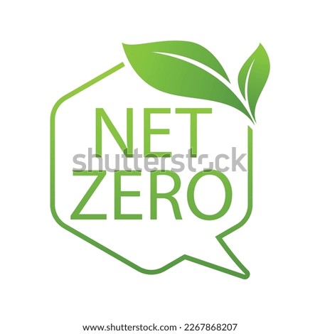 Net zero, CO2 neutral green icon. Eco friendly isolated sign. Vector