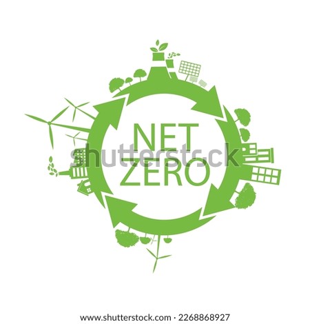 Net zero, CO2 neutral green icon. Eco friendly isolated sign. Vector