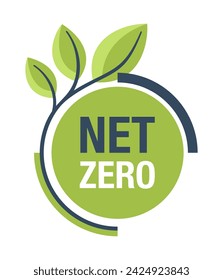 Net Zero emblem - CO2 neutral. Carbon neutrality - no air atmosphere pollution industrial production