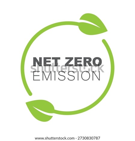 Net zero emission, icon, vector.