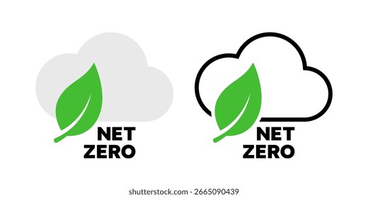 Emissionsfreie Netto-Badges. Ökologie-Symbole