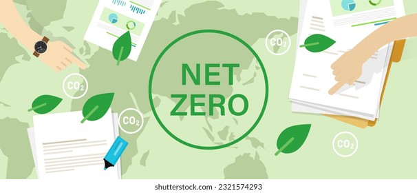Net zero emissions CO2 carbon eco concept