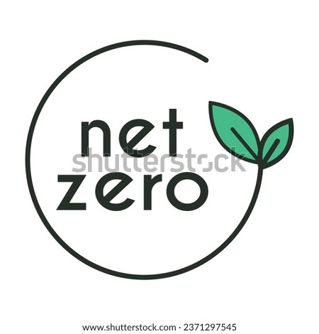 Net Zero emissions logo. Carbon neutrality. Eco friendly. Vector illustration on transparent background.