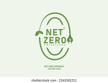 Net Zero Emissions Vector Icon Net Zero And Carbon Neutral Concepts Net Zero Emissions Target A Climate-neutral Long-term Strategy