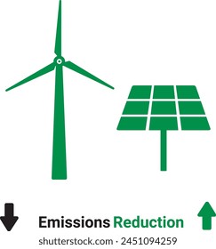 net zero emissions vector illustration
