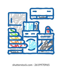 net zero energy building green doodle icon sketch vector. net zero energy building green sign. isolated symbol illustration