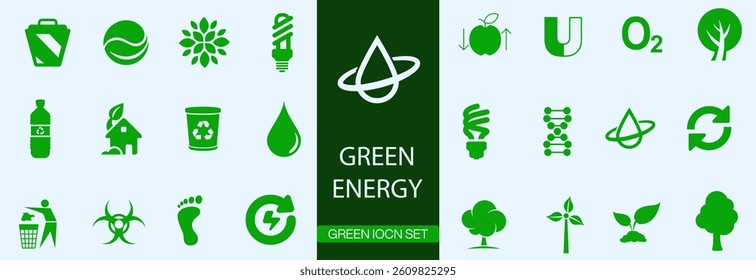 Net zero and green energy icon set. CO2 neutral, sustainable development editable stroke outline icons set isolated on white background flat vector illustration.