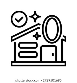 Net Zero Home Line Icon, Umrisssymbol für passives Wohnen, Energiebilanz, CO2-neutrales Wohnen, nachhaltiges Wohnen und umweltfreundliche Architektur. Vektorsymbol.