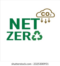 Net zero icon and carbon neutral concept . Net zero greenhouse gas emissions target Climate neutral long term strategy