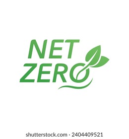 Net Zero Icon, CO2-Netto-Null-Emission, neutrales Grün, Netto-CO2-Didioxyd-Fußabdruck ohne CO2-Emissionen - CO2-frei in der Luft 