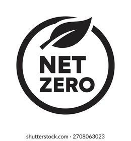 Concepto de diseño de icono de cero emisiones netas que simboliza la neutralidad de carbono Objetivo climático Objetivo ambiental Objetivo de sostenibilidad