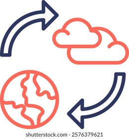 Net Zero Icon Line Color Vector Illustration