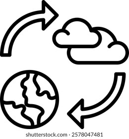 Net Zero Icon Line Vector Illustration