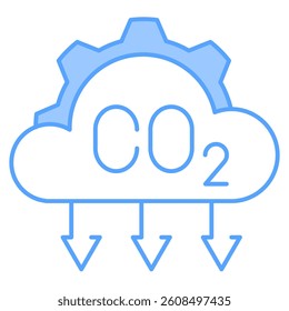 Net Zero icon Lineal Blue style.