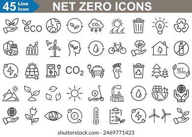 Net zero Icons set vector illustrator.