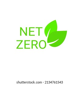 Net Zero Label, CO2 Neutral Green Icon, Sign. Eco Friendly. Vector Isolated On White Bsackground