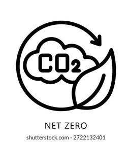 Net Zero Outline Icon Mini Illustration, Use For Modern Concept, Print, Ui, Ux Kit, Web And App Development. Vector Related To Green Technology And More