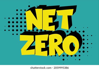 Net Zero Vector illustration o halftone background