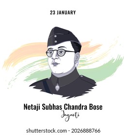 Netaji Subhas Chandra Bose Jayanti, Vector Illustration Design.