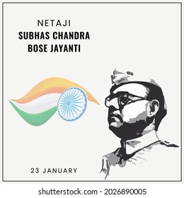 Netaji Subhas Chandra Bose Jayanti, Vector Illustration Design.