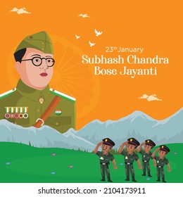 Netaji subhash chandra bose jayanti banner design template.