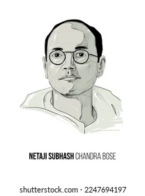 Netaji Subhash Chandra Bose vector for Indian Memorial Day Parakram Diwas isolated background.