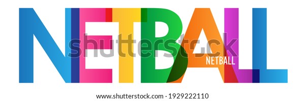 NETBALL colorful vector typography banner\
isolated on white\
background
