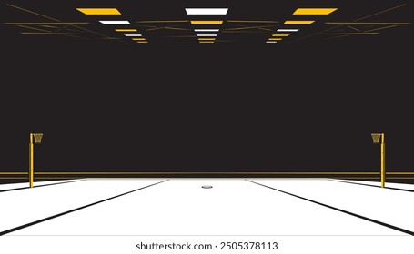 Netball court background. Sports concept