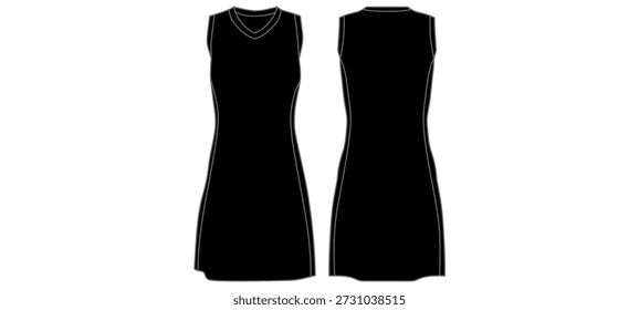 Netball Dress Mockup Template Vector